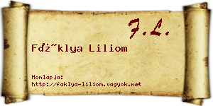 Fáklya Liliom névjegykártya